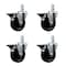 Service Caster 4'' Phenolic Wheel Swivel 7/8'' Square Stem Caster Set with Brake, 4PK SCC-SQ20S414-PHS-PLB-78-4 - alternate 1